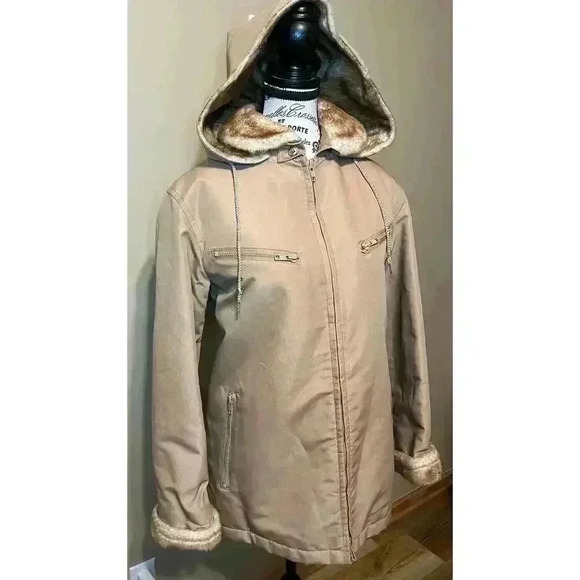 Vintage London Fog Women’s Fur Lined Chore Coat | Removable Hood Wmns Size 11/12 - Picture 3 of 13